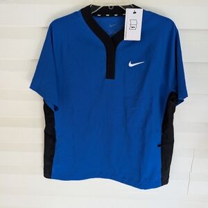 Nike Royal Blue Short Sleeve Athletic Softball Windshirt Size Medium